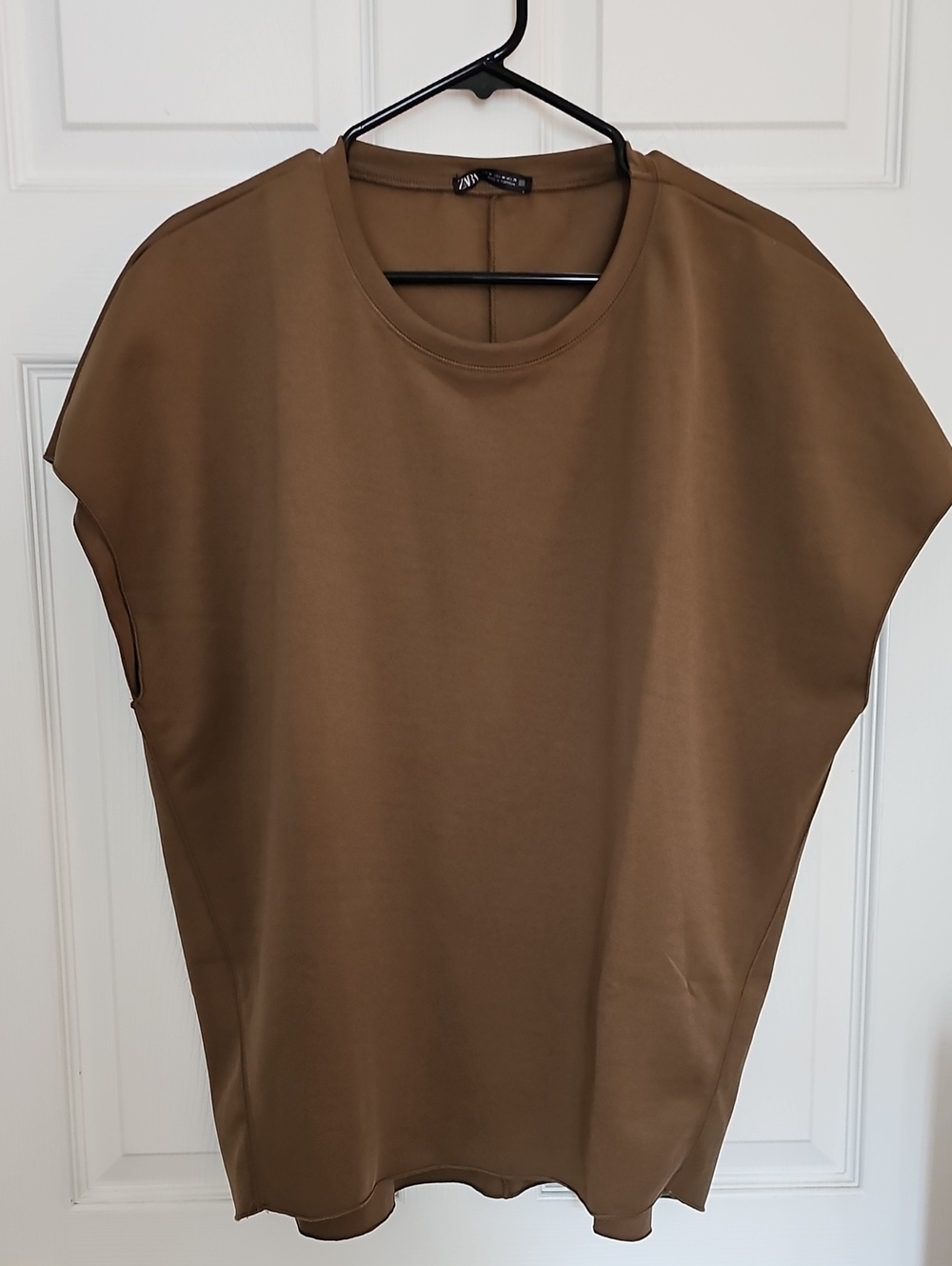 Zara Brown Relaxed Dolman Short Sleeve Tee
